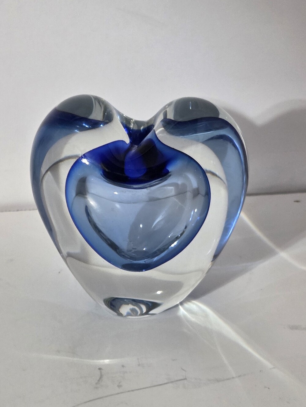 zellique studio heart shape Jm signed colbalt parfume bottle no stopper